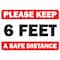 Signmission Public, Please Keep 6 Feet Safe Distance, 10in X 7in, 10" W, 7" H, Please Keep 6 Feet Safe Distance OS-NS-D-710-25506 - alternate 1